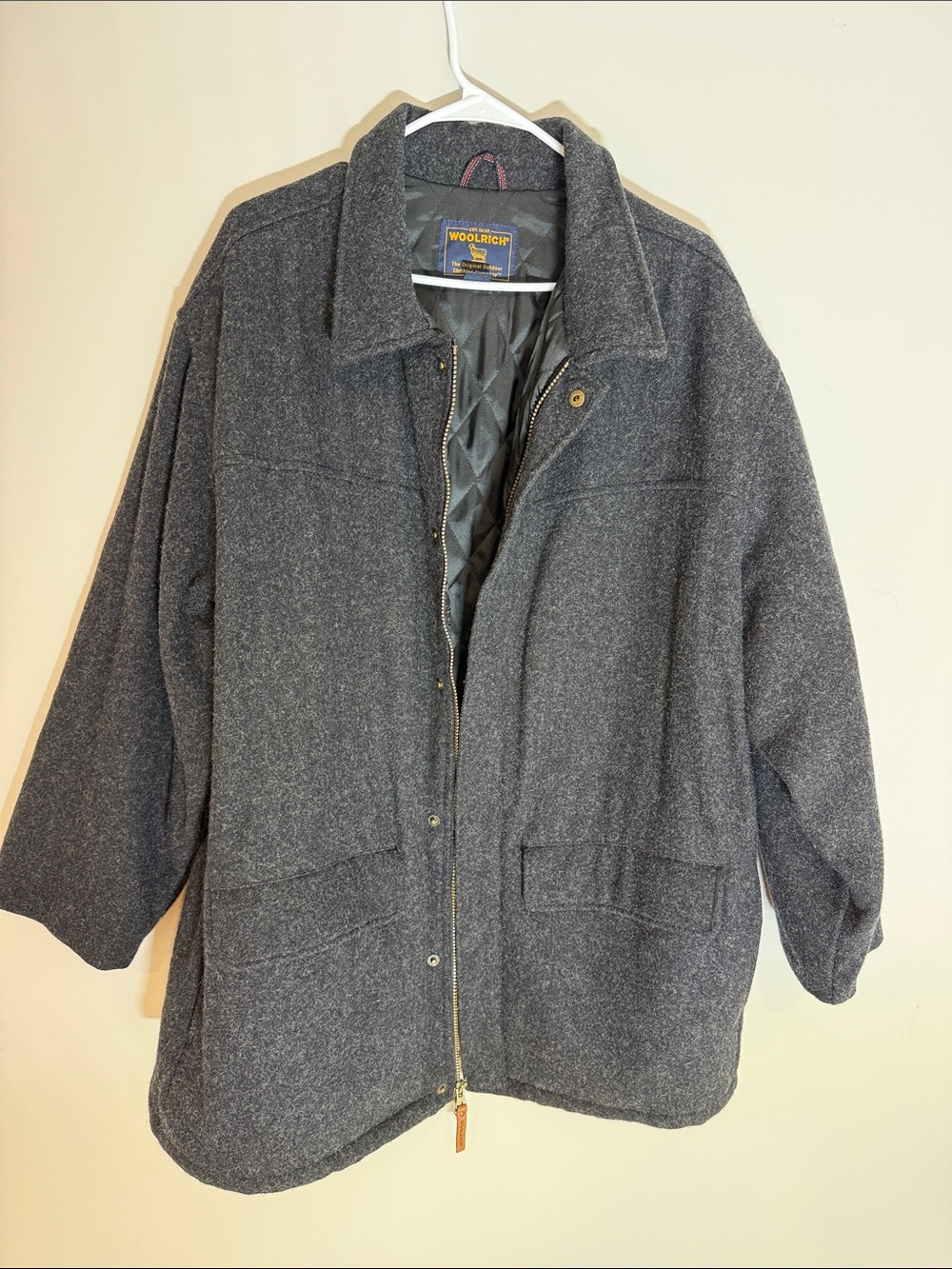 Woolrich Men's Gray Wool Pea Coat